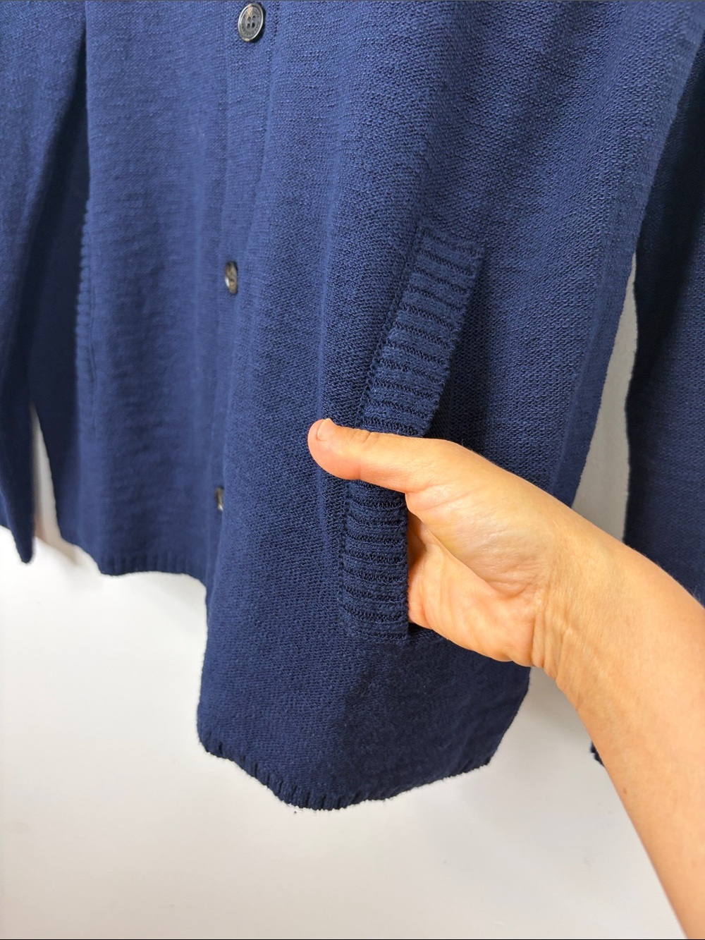 Maurizio Baldassari Sweater Mens 52 US Large Navy Blue Cotton Knit Cardigan Polo - Picture 8 of 14